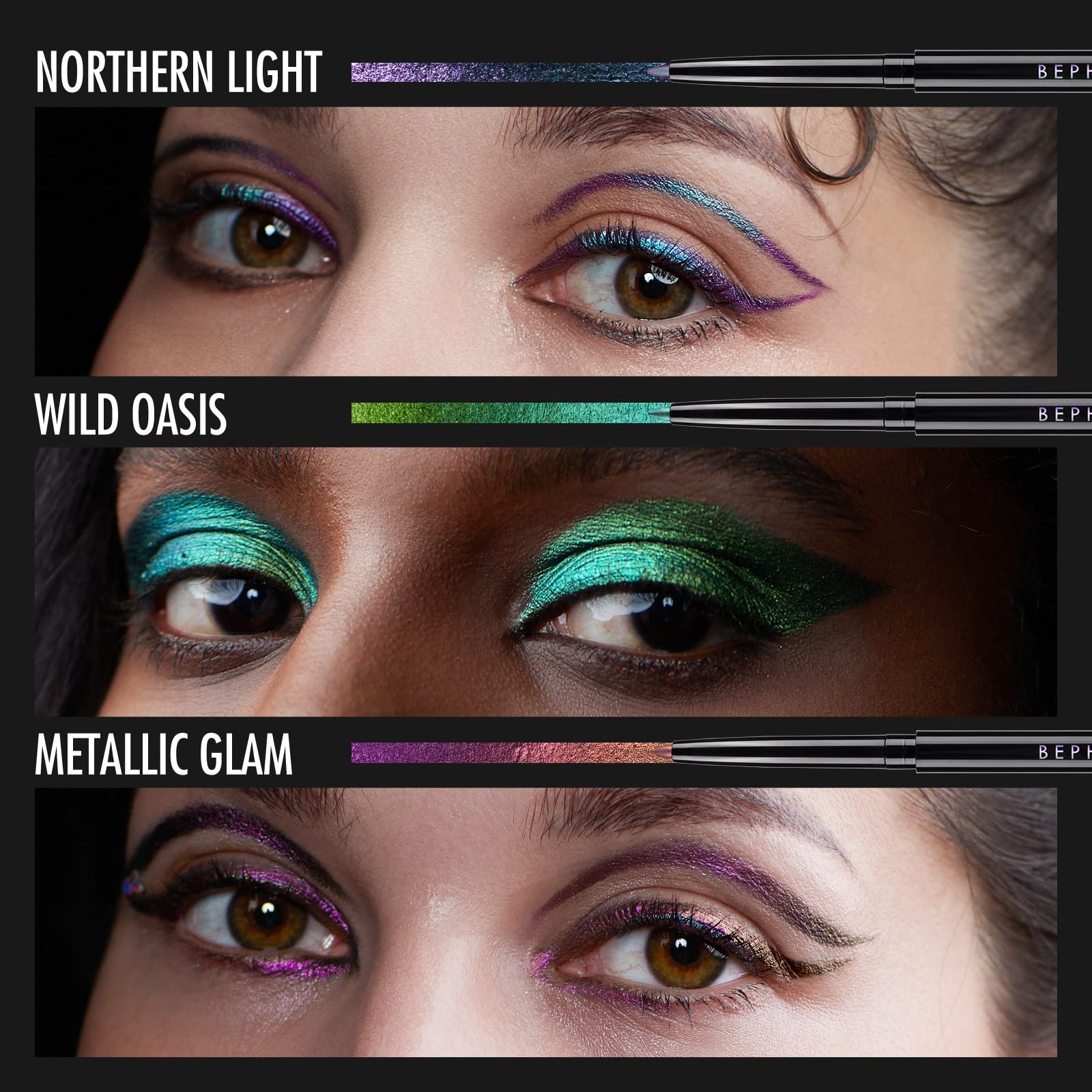 BEPHOLAN Metallic Eyeliner built-in sharpener close-up for precise edge
