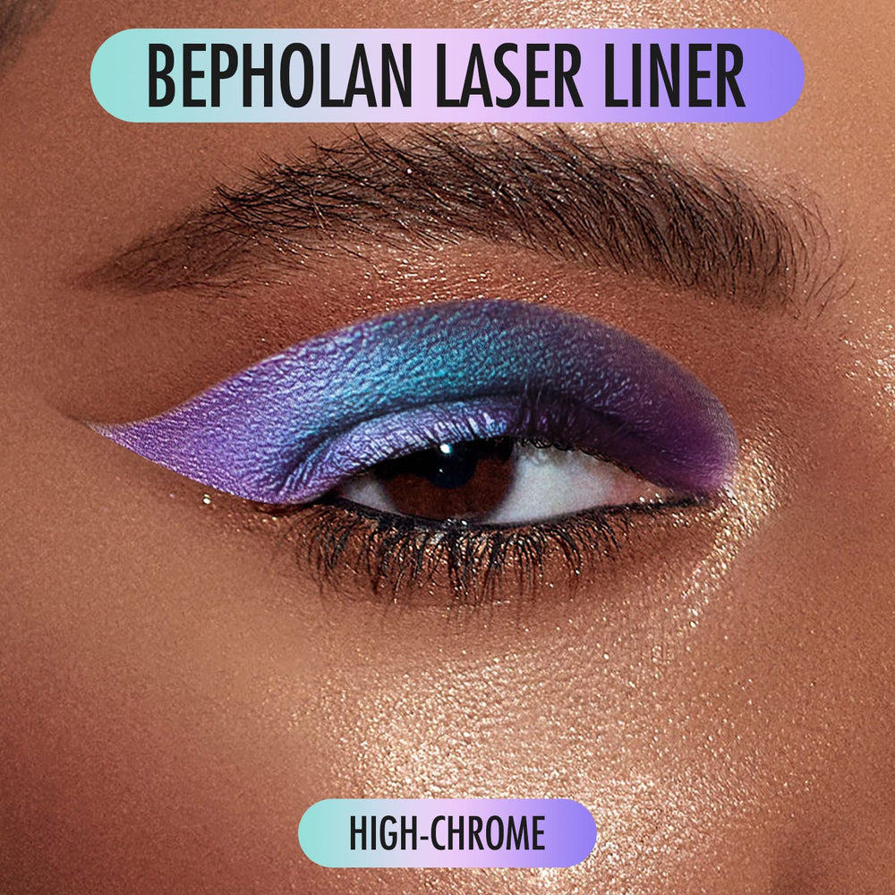 BEPHOLAN Metallic Eyeliner Wild Oasis swatch showing shimmering, smudge-resistant shine