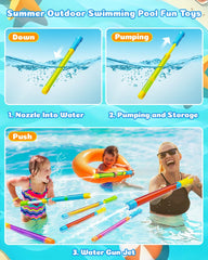 BebouToye pump-action water gun close-up grip for secure handling.