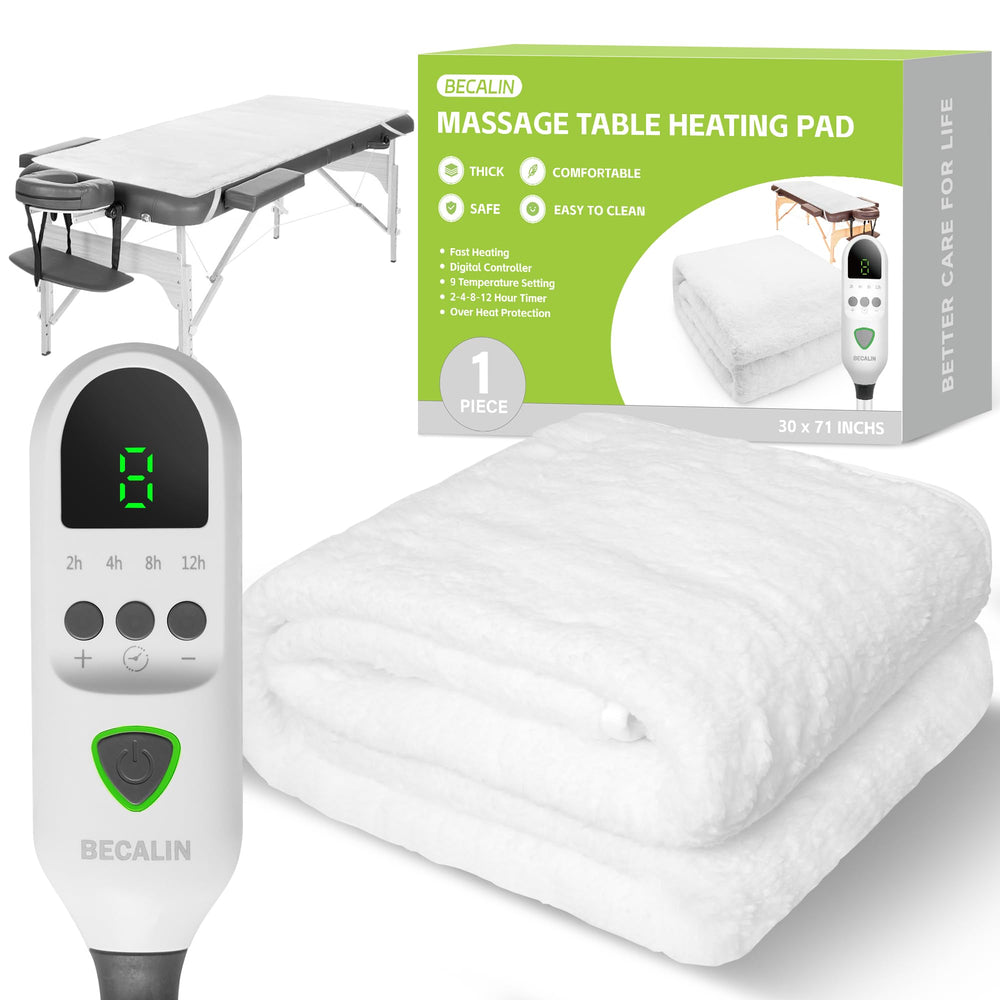 BECALIN massage table warmer with digital controller for precise warmth control.