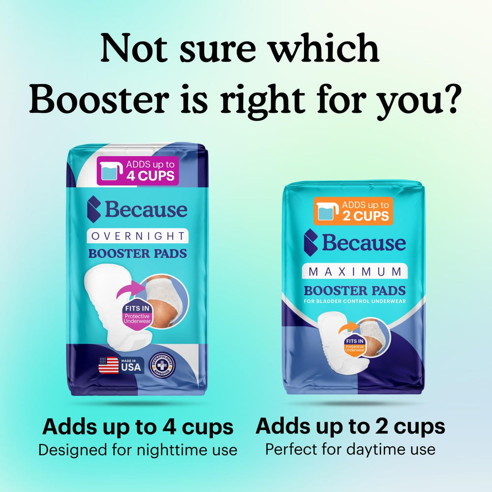 Because Overnight Booster Pads easy to change for on-the-go use