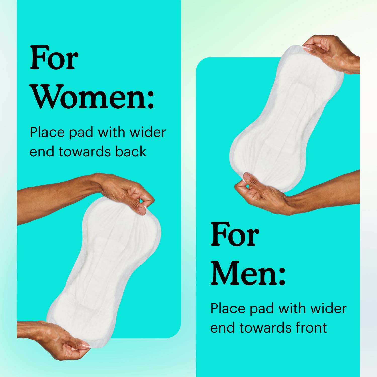 Because Overnight Booster Pads night-use demonstration with adult diapers