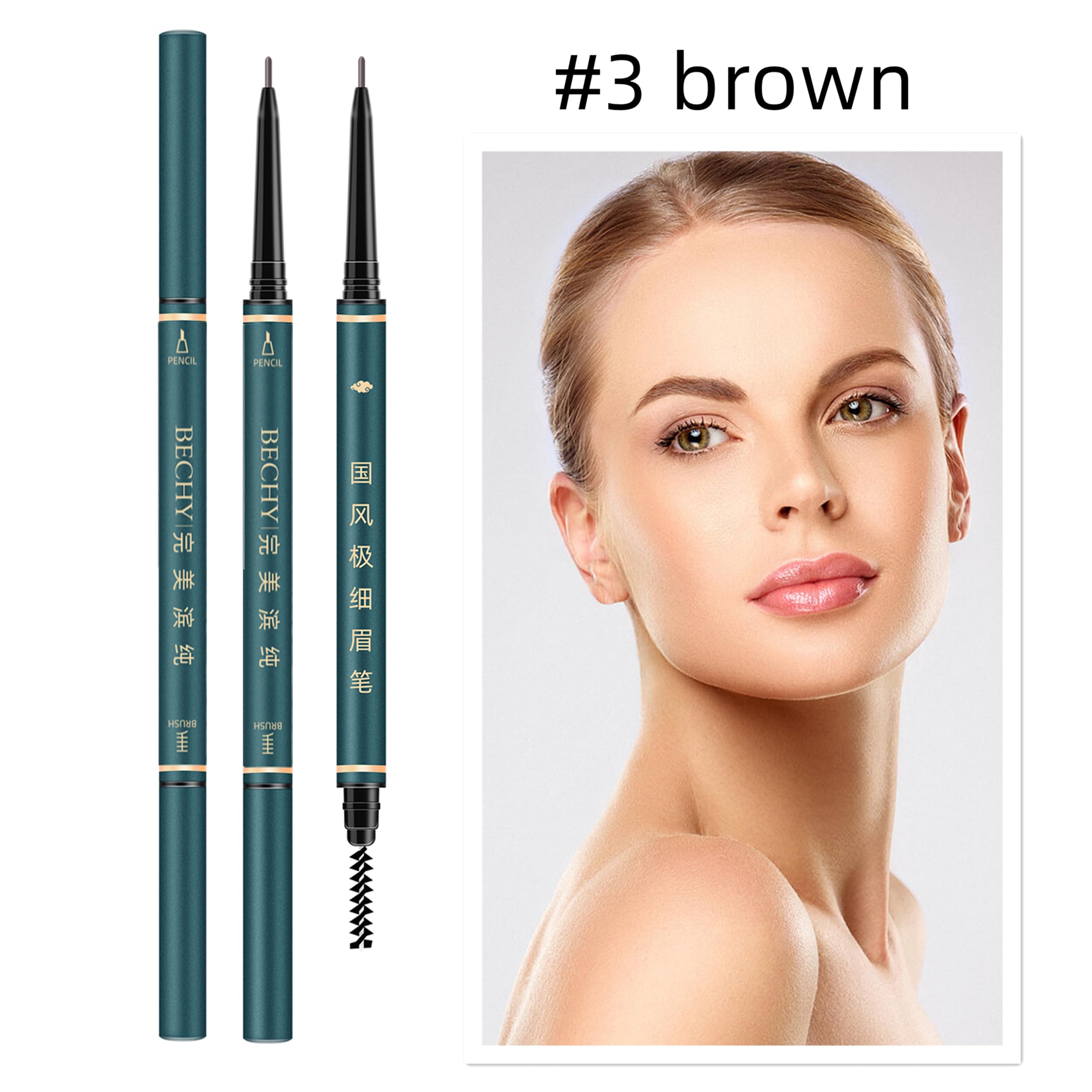 BECHY Brow Pencil with Spoolie Brush for seamless blending