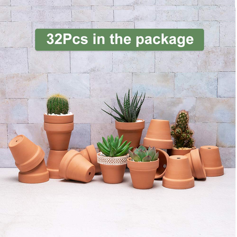 Becory 32pcs terracotta pots ideal for crafts and party favors