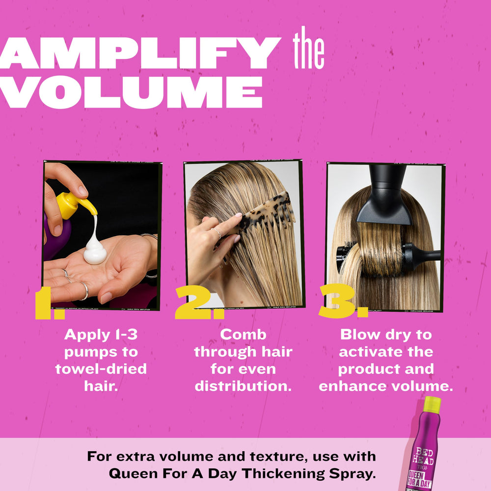 Bed Head Small Talk boosts body for flat hair when used with diffuser