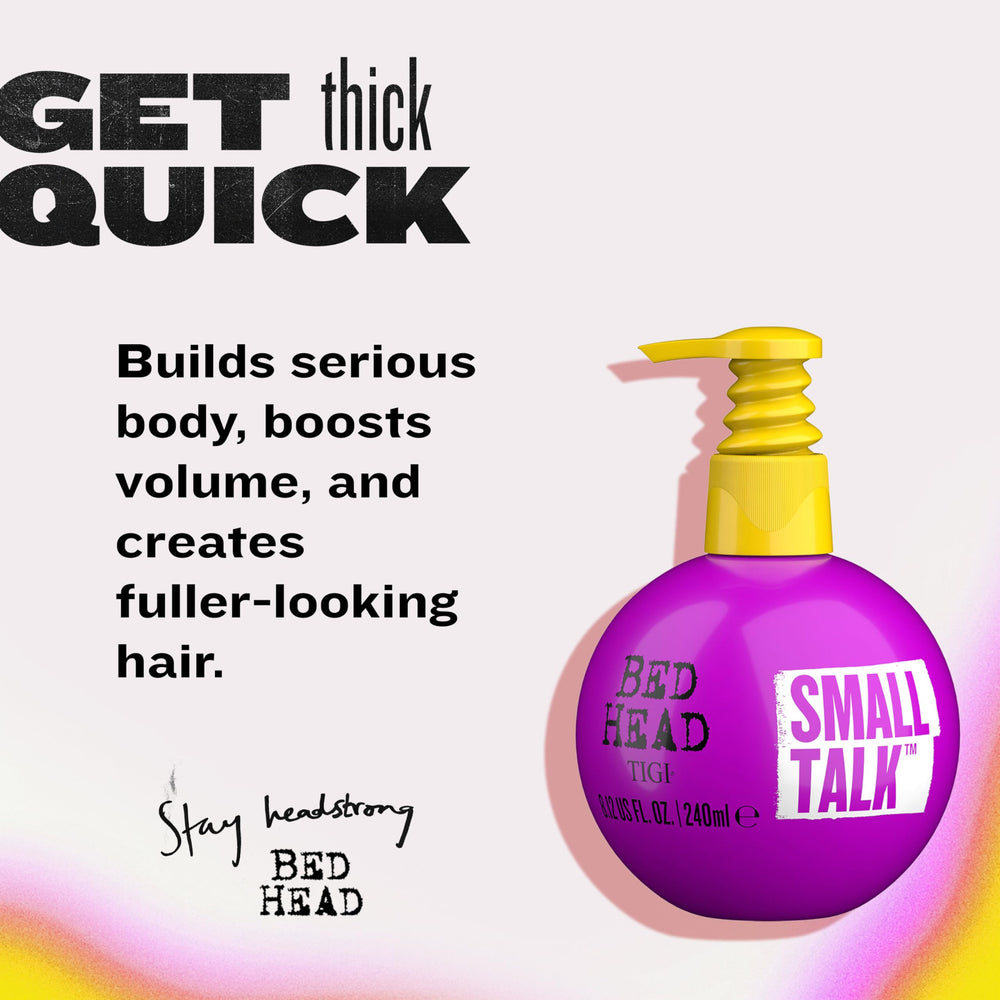 Bed Head Small Talk pump on towel-dried hair to boost lift