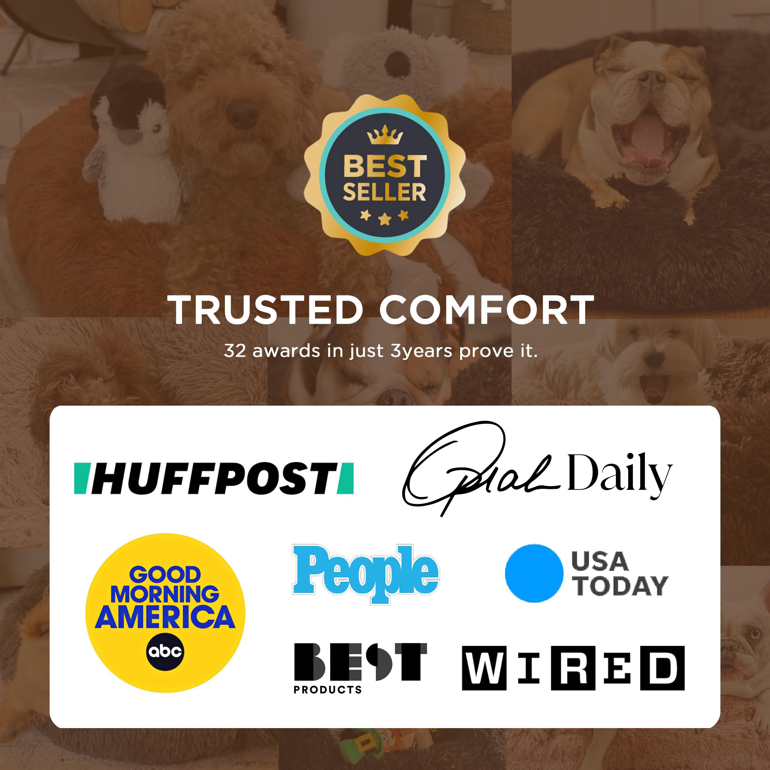 Bedsure donut bed comforts anxious pets with a secure space.