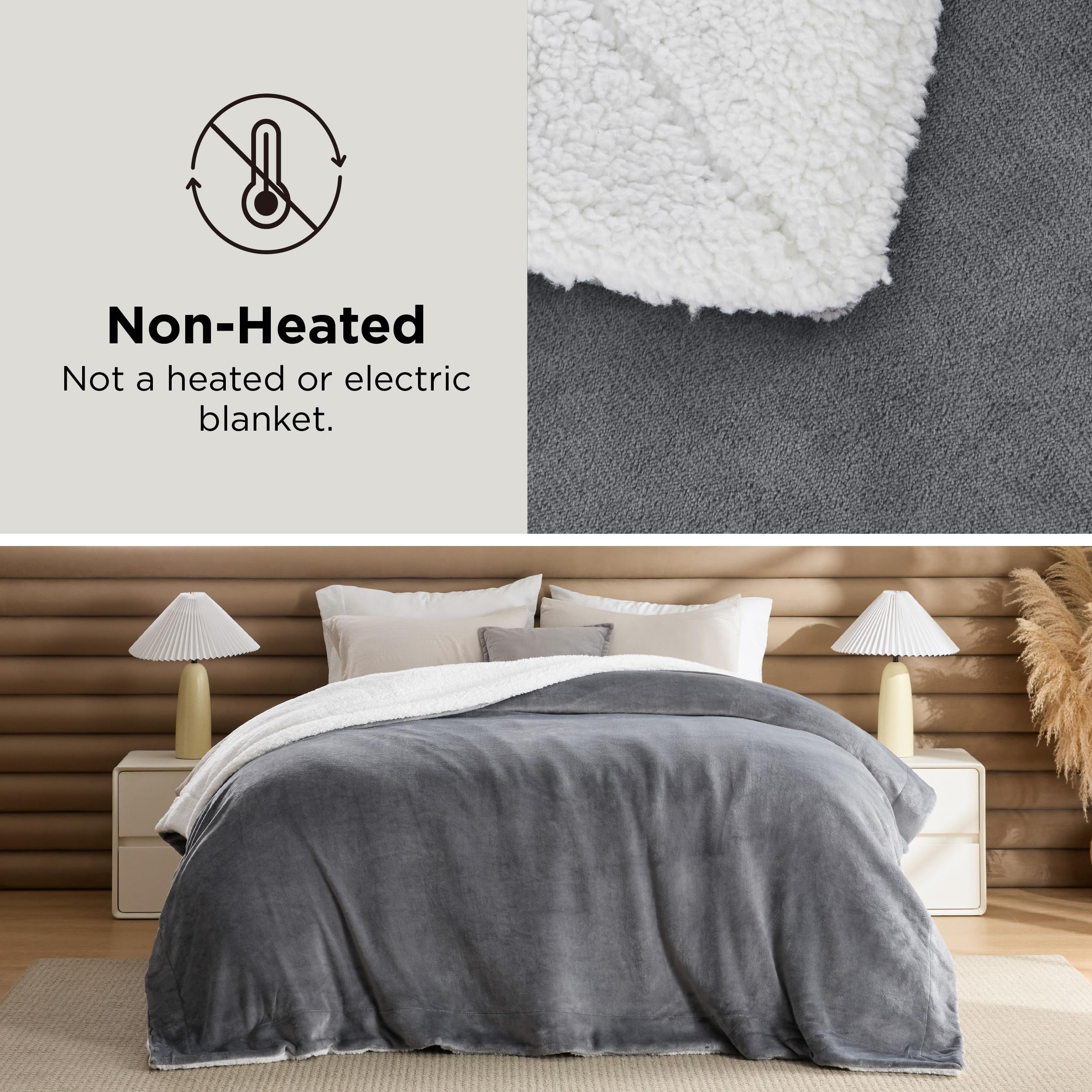 Bedsure GentleSoft Sherpa blanket edge detail with durable stitching
