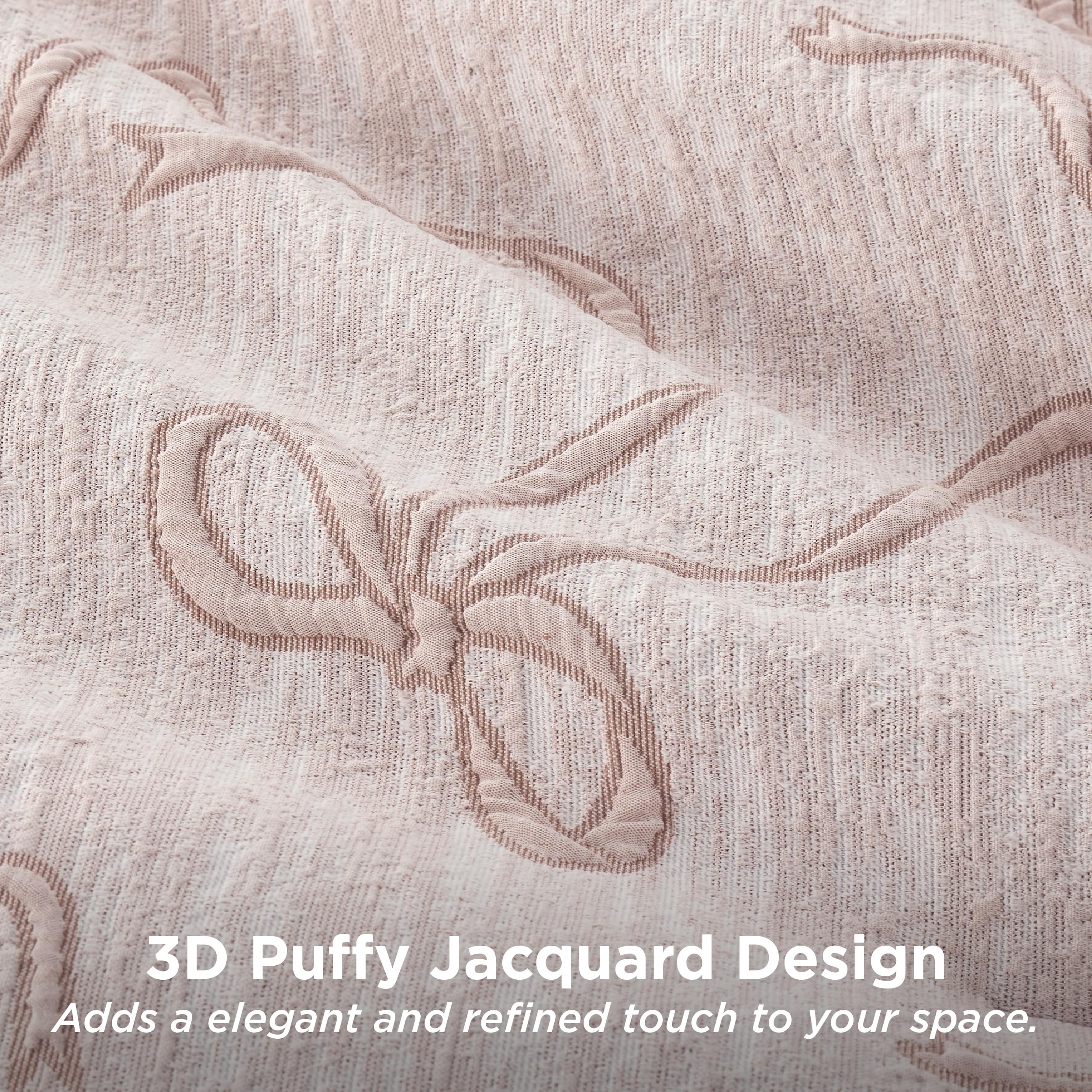 Bedsure pink comforter set queen prewashed backing for extra coziness