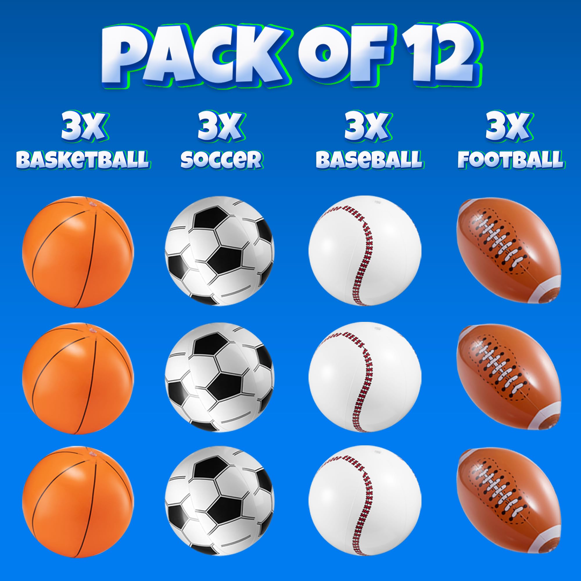 Bedwina 16-inch baseball inflatable beach ball for backyard games