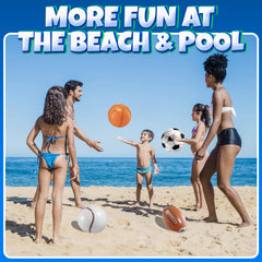 Bedwina 16-inch soccer inflatable beach ball for kids and adults
