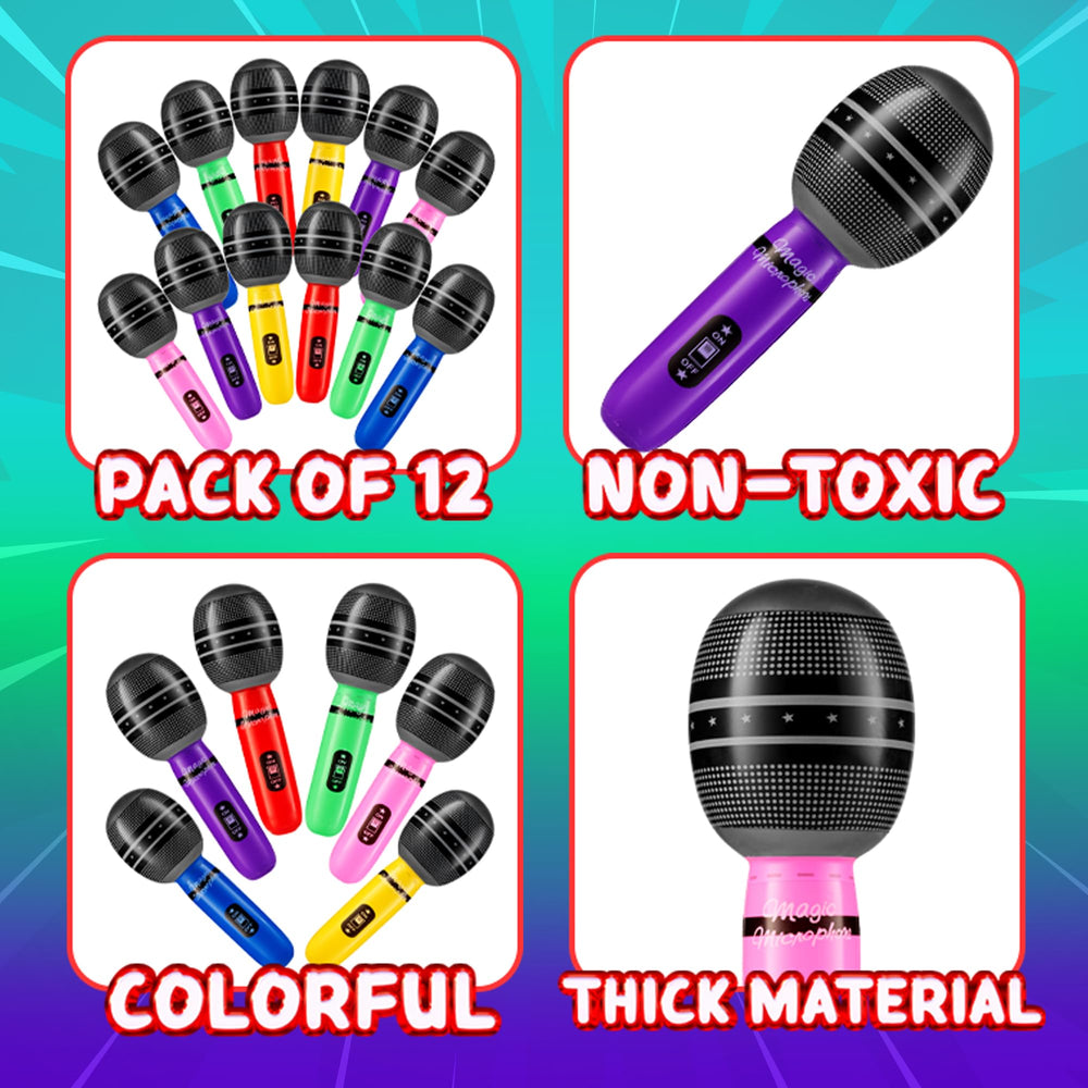 Bedwina neon party decor microphones add color to celebrations.