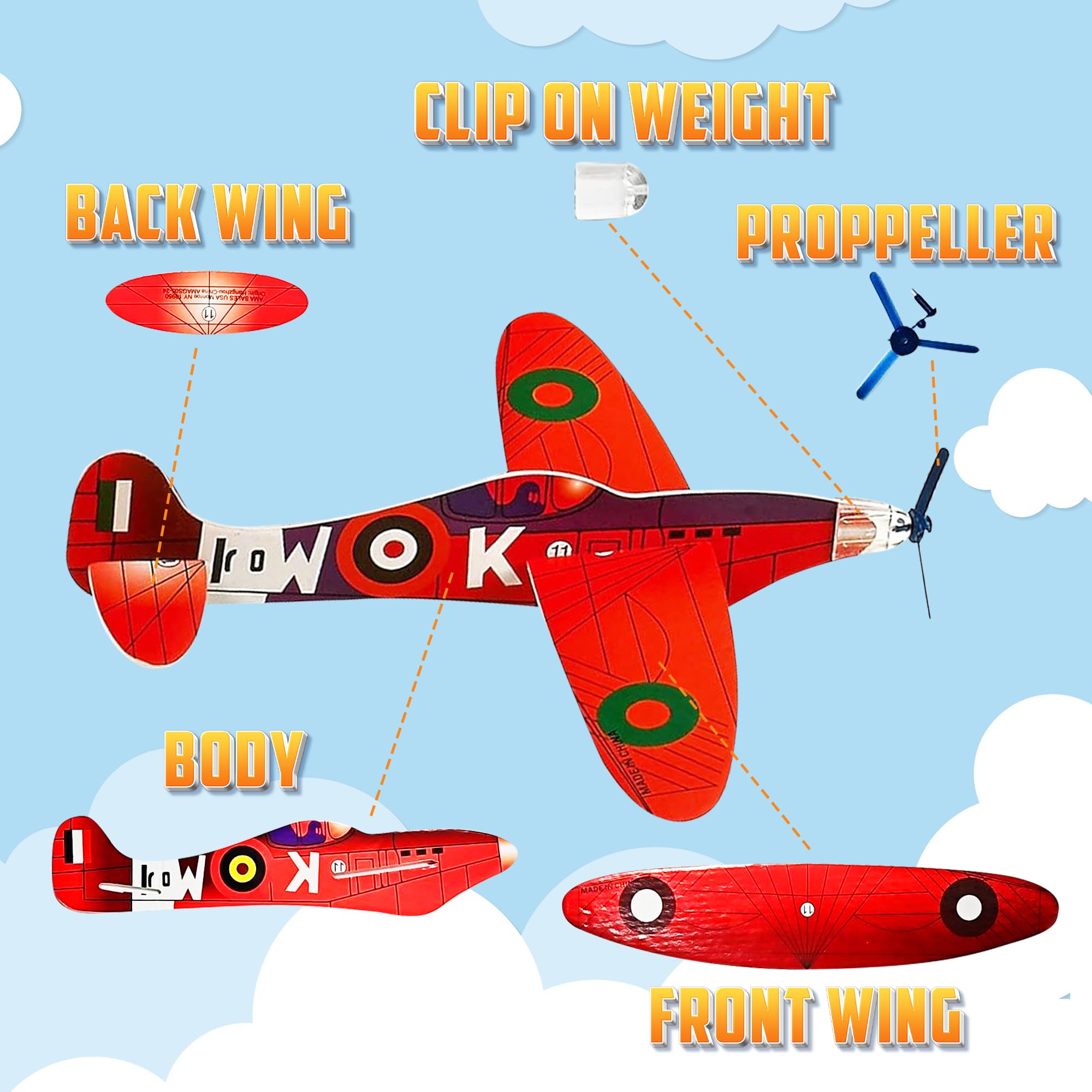 Bedwina party favors foam planes add colorful, high-flying entertainment