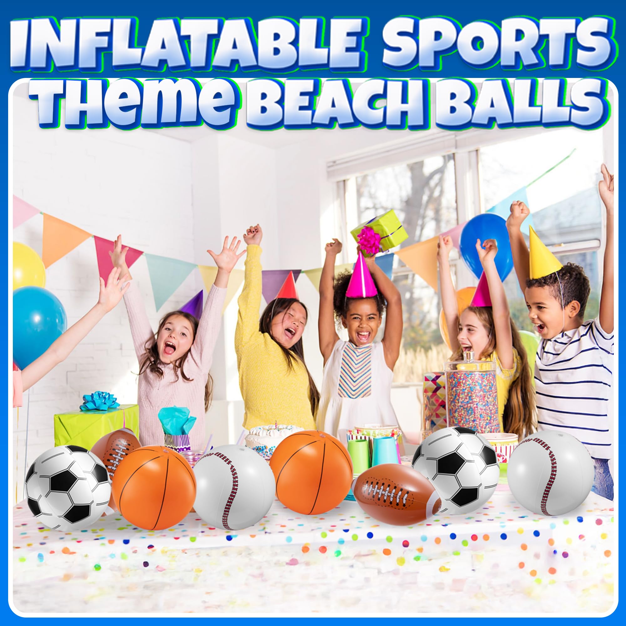 Bedwina sport themed decor beach ball set for parties