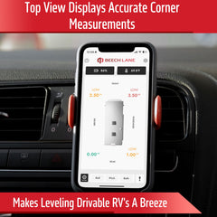 Beech Lane wireless rv leveler battery compartment powered by AA batteries for long life.