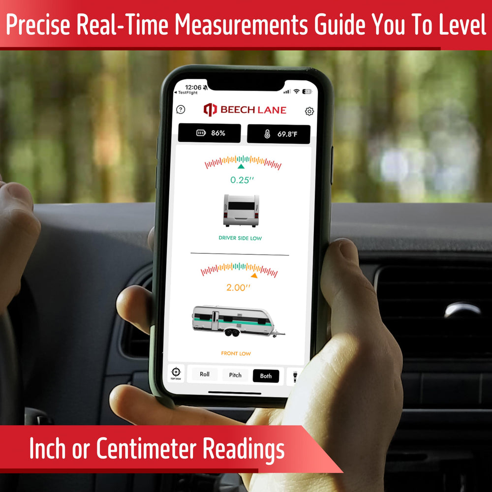 Beech Lane wireless rv leveler color gauge helps you level with a glance.