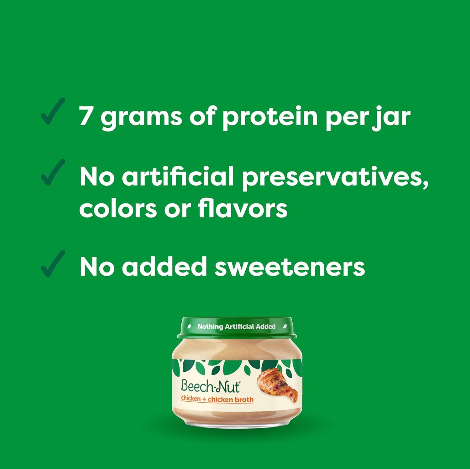 Beech-Nut 7g protein label indicating protein-rich baby meal option.