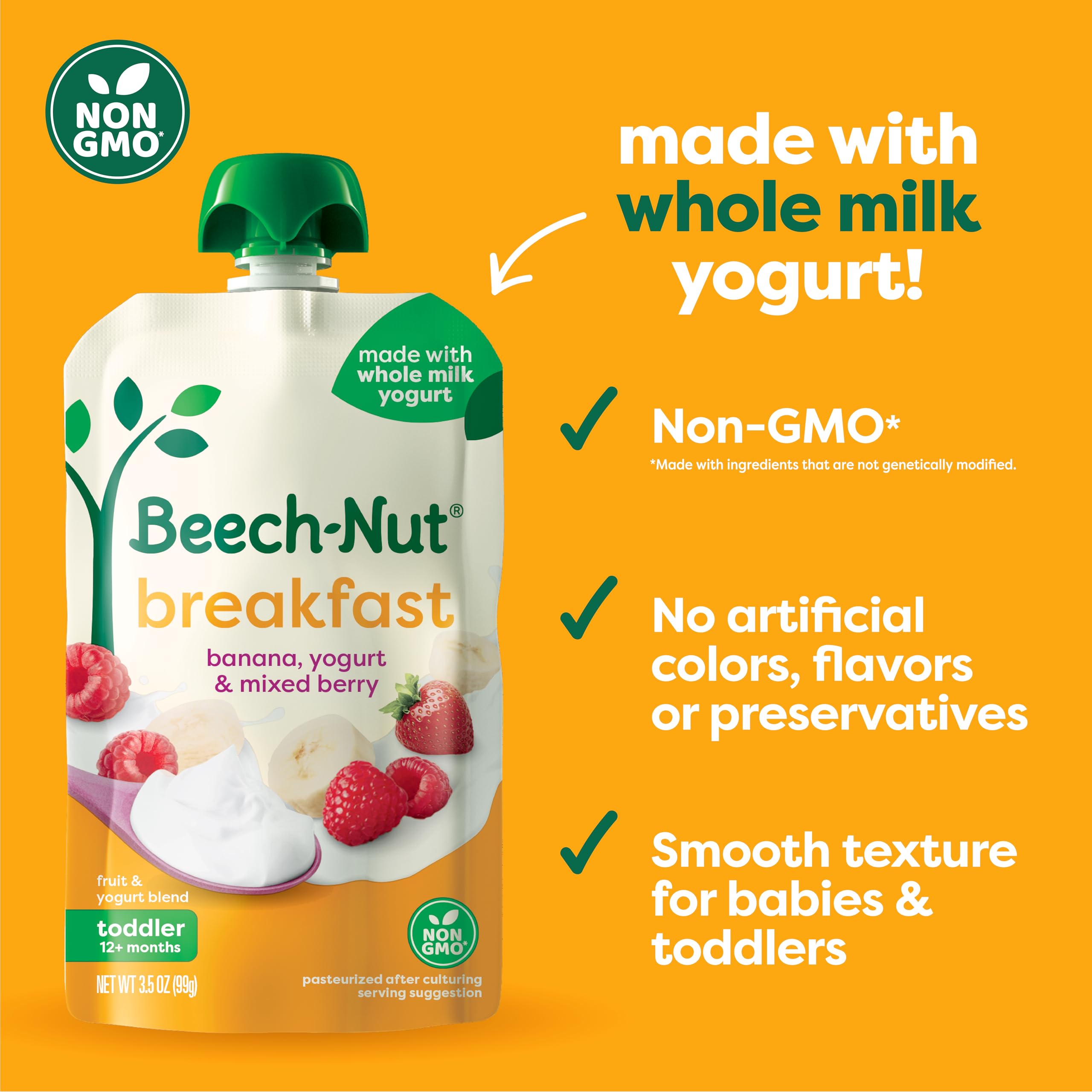 Beech-Nut breakfast pouch - no artificial flavors.
