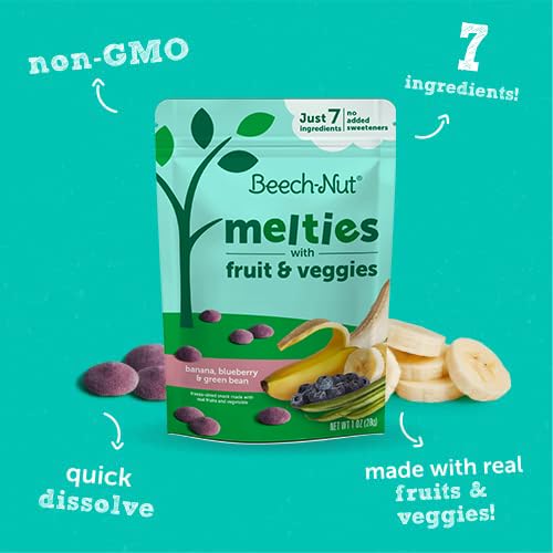 Beech-Nut Melties support fine motor practice with tiny finger-sized bites