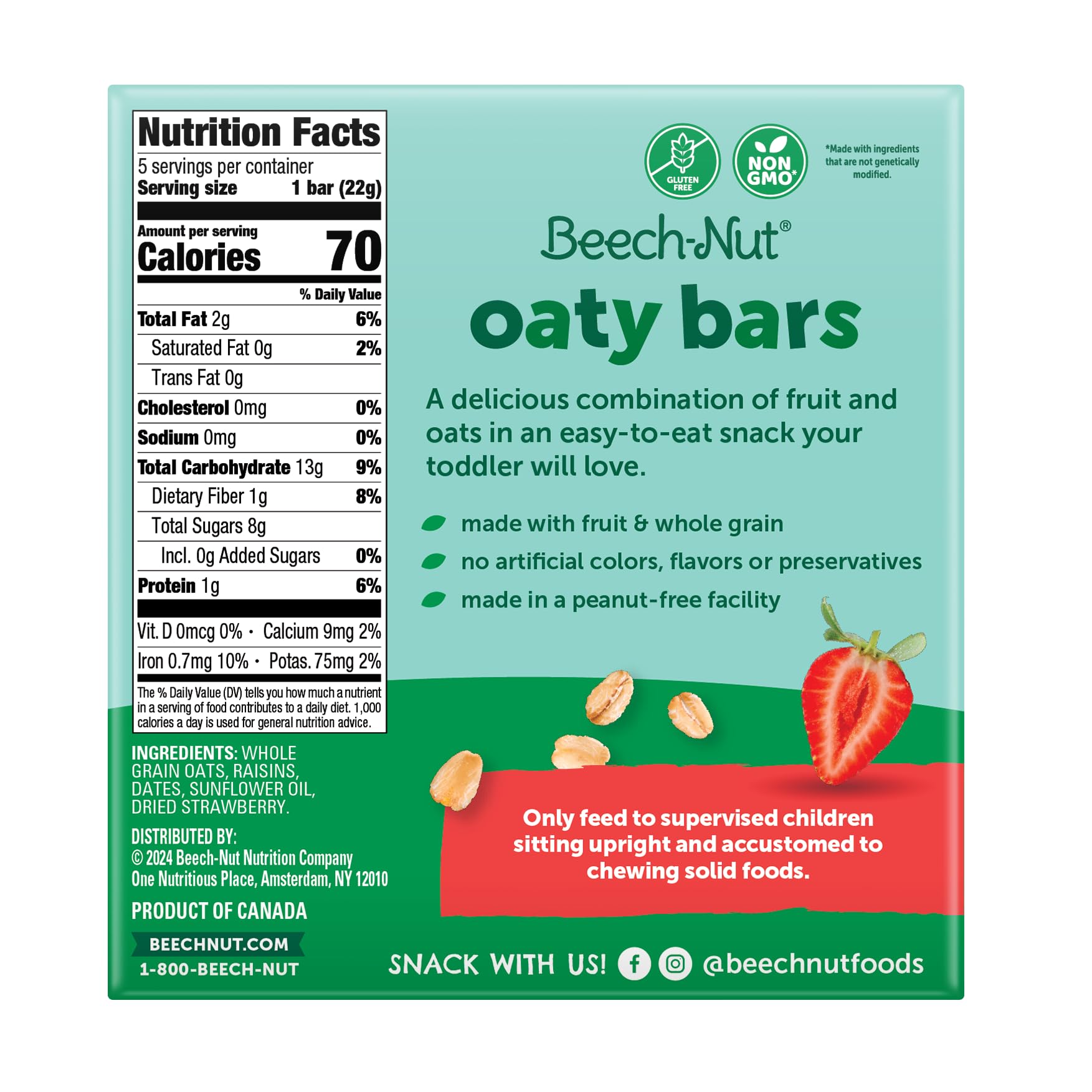 Beech-Nut Oaty Bars toddler holding bar: ideal for self-feeding on the go.
