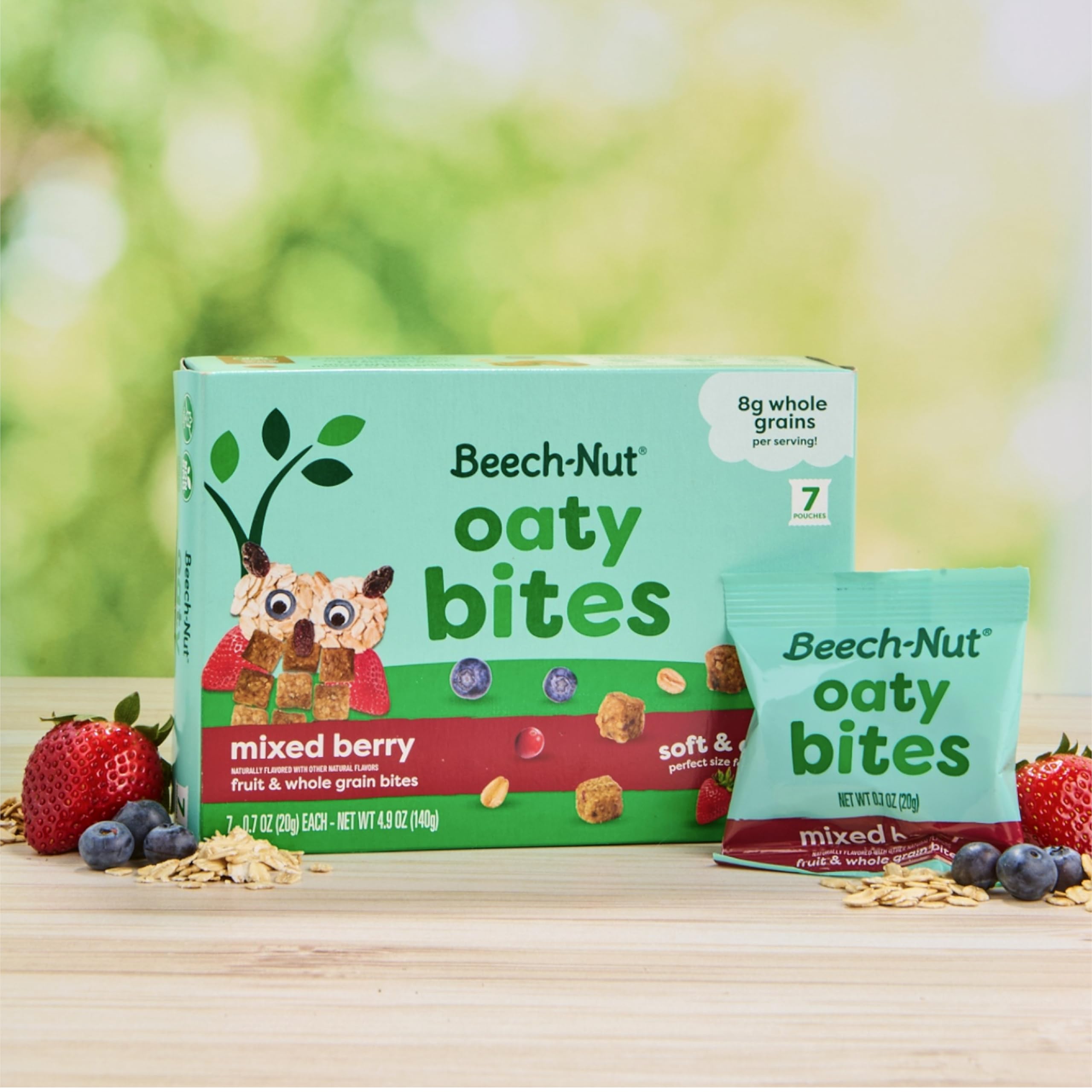 Beech-Nut Oaty Bites six single-serve bags per box for quick snacks.