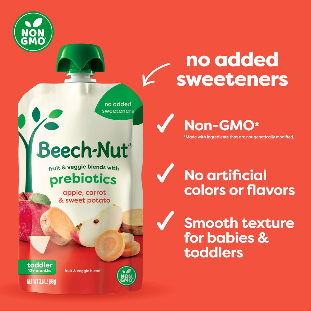 Beech-Nut toddler pouch texture is smooth, easy for self-feeding.