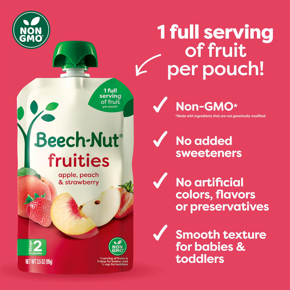 Beech-Nut yogurt-banana-strawberry pouch creamy texture for toddler snacks