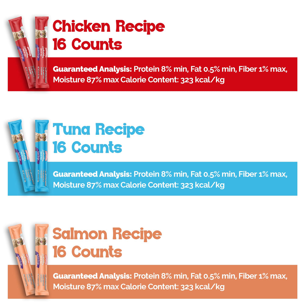 Beefeaters three-flavors visual of variety-pack tubes for feeding options
