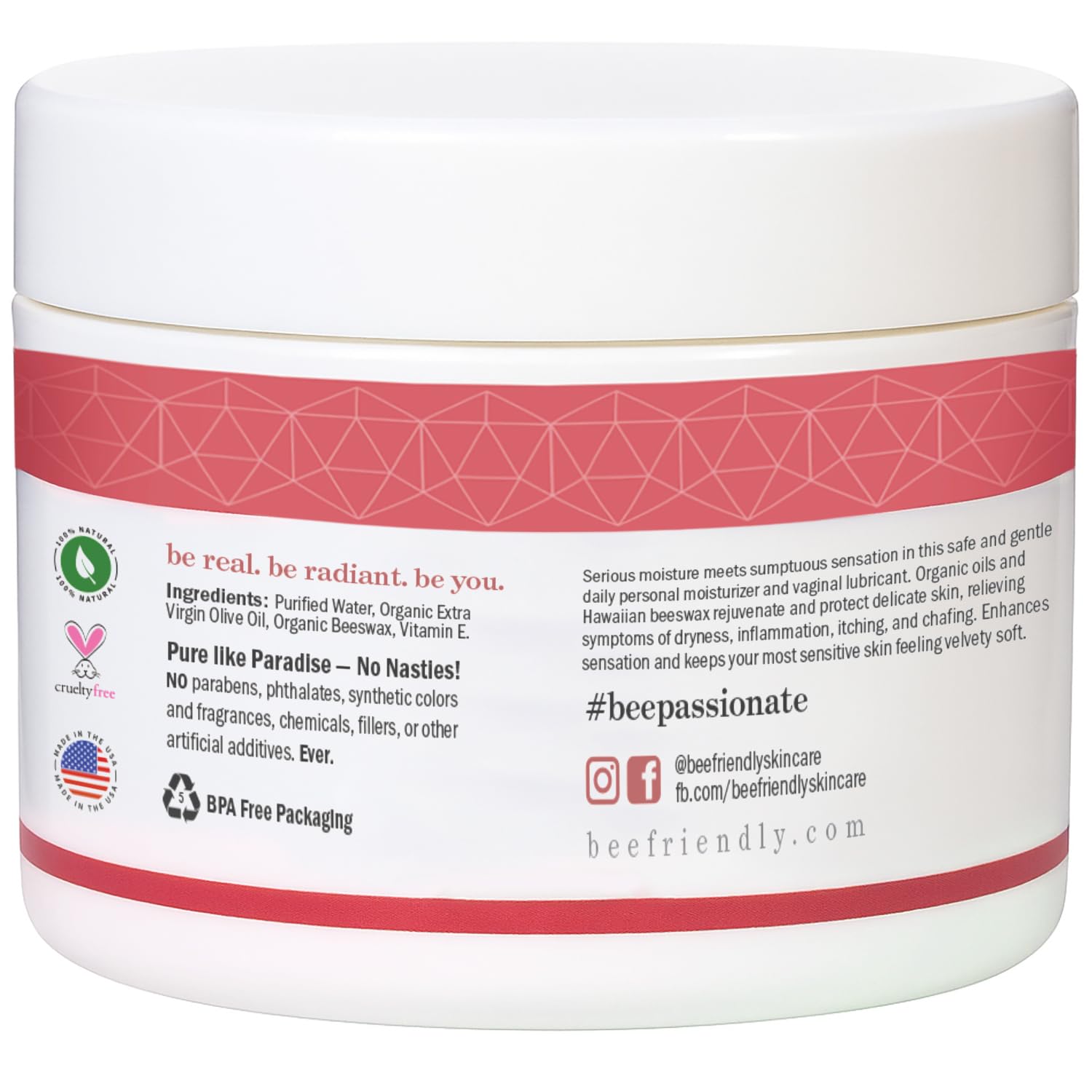 Gentle application of BeeFriendly moisturizer on intimate area