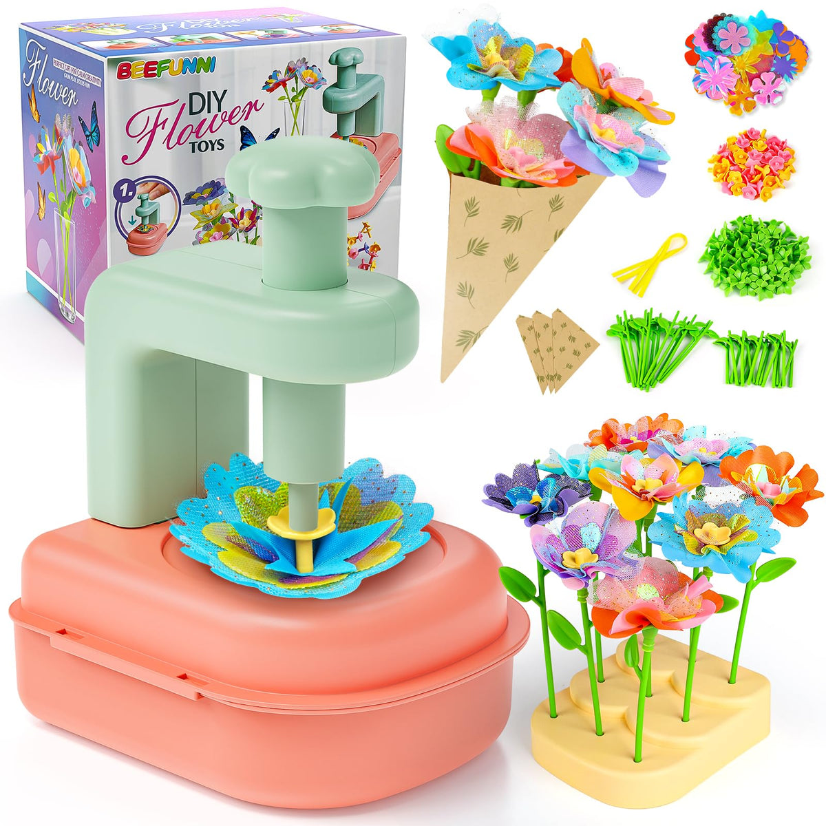Beefunni Flower Bouquet Craft Kit petals and palette for bright, imaginative play and DIY bouquets.