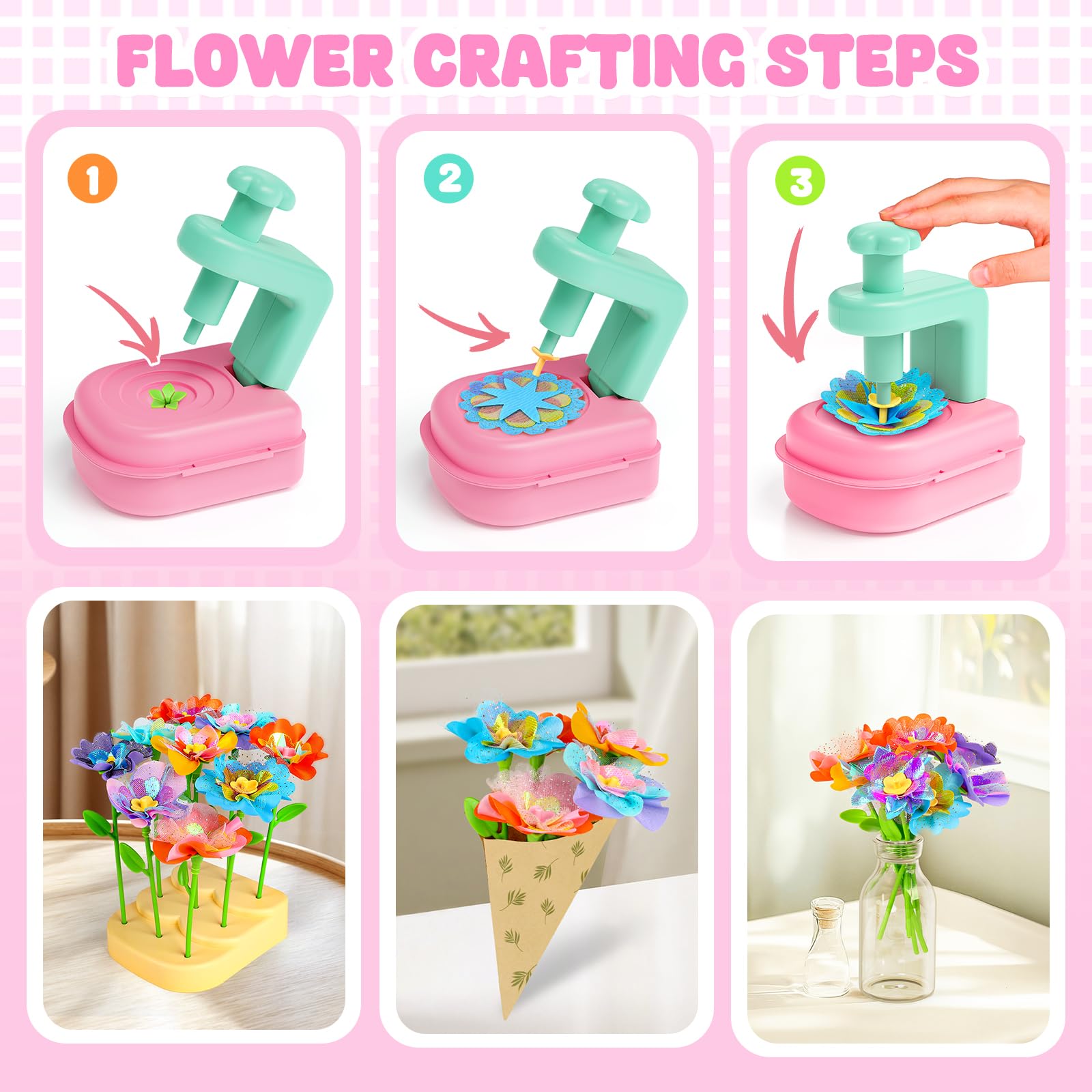 Beefunni flower bouquet kit stems providing sturdy craft structure.