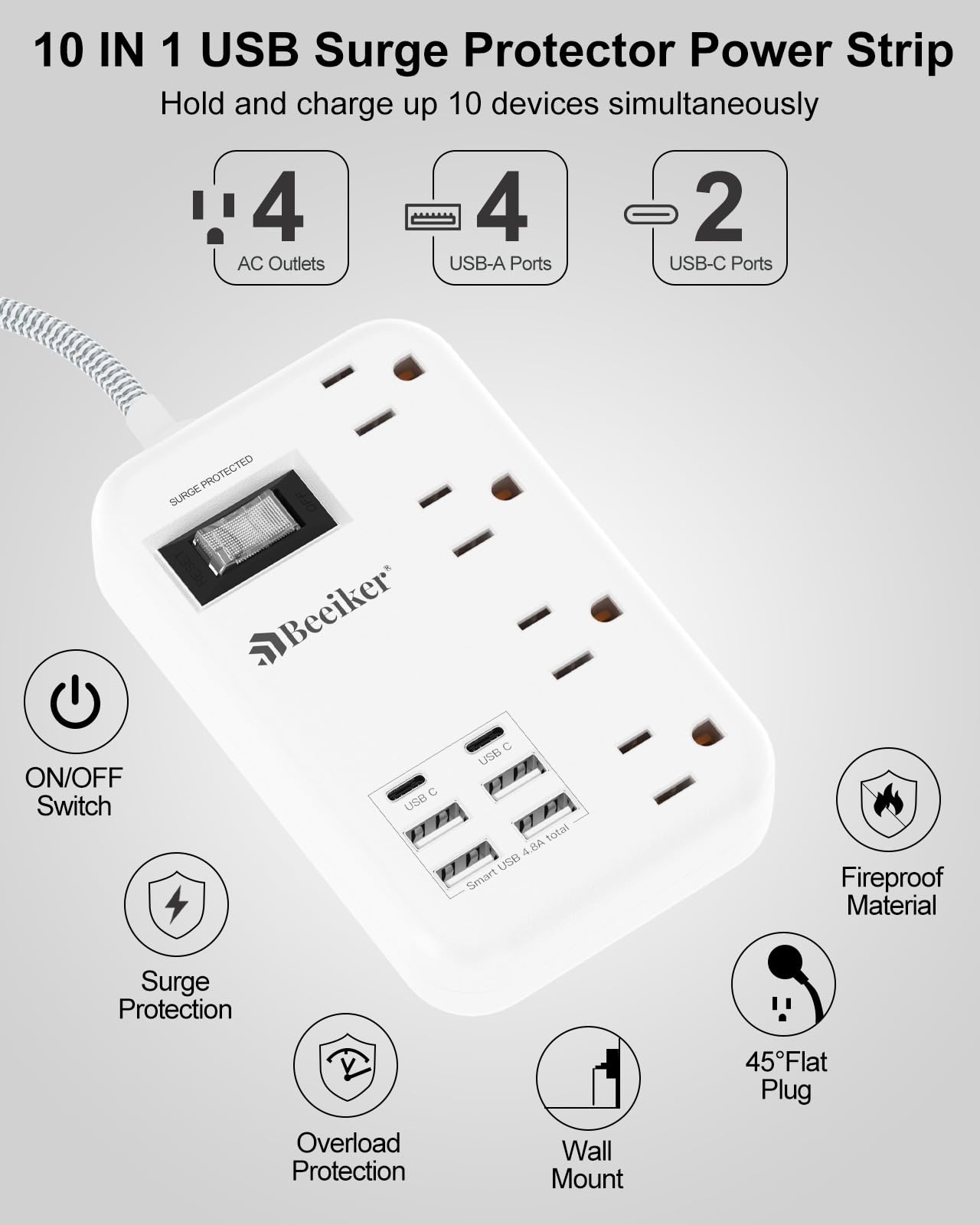 Beeiker USB ports in action for simultaneous device charging
