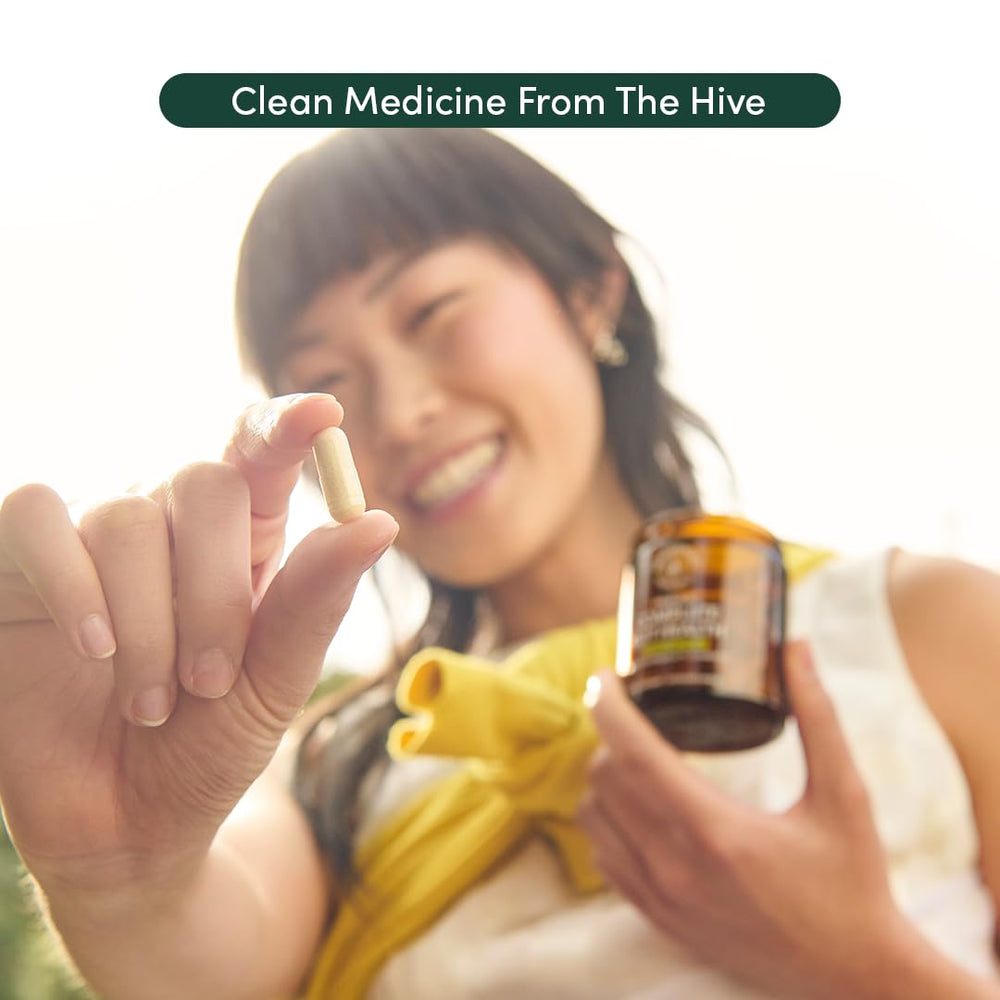 Beekeeper's Naturals Complete Gut Health packaging on a clean counter for shopping.