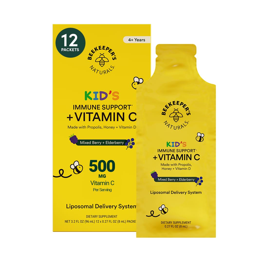 Beekeeper's Naturals Kids Immune Sachets for easy daily support.