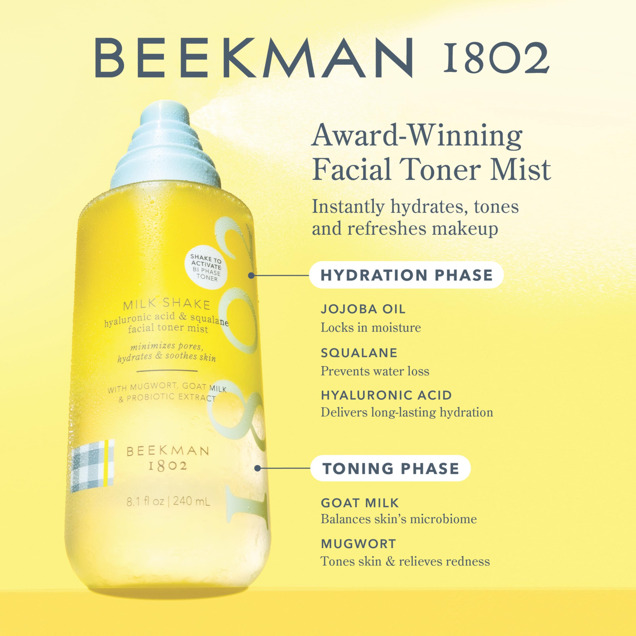Spray nozzle detail demonstrates easy, even application for sensitive skin.