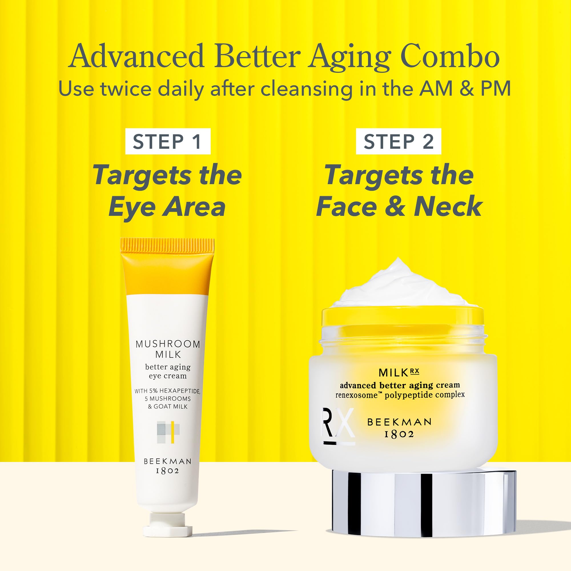 Beekman 1802 Milk RX hydration indicator image conveys lasting moisture.