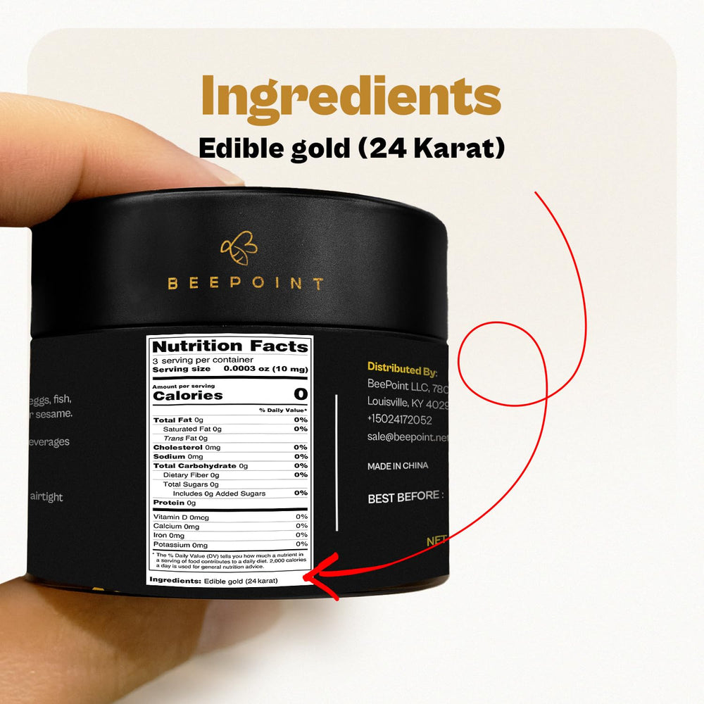 BeePoint gold flakes on chocolate for gourmet sparkle