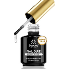 Beetles 15ml HEMA-free nail glue gel bottle for gentle, skin-friendly nails