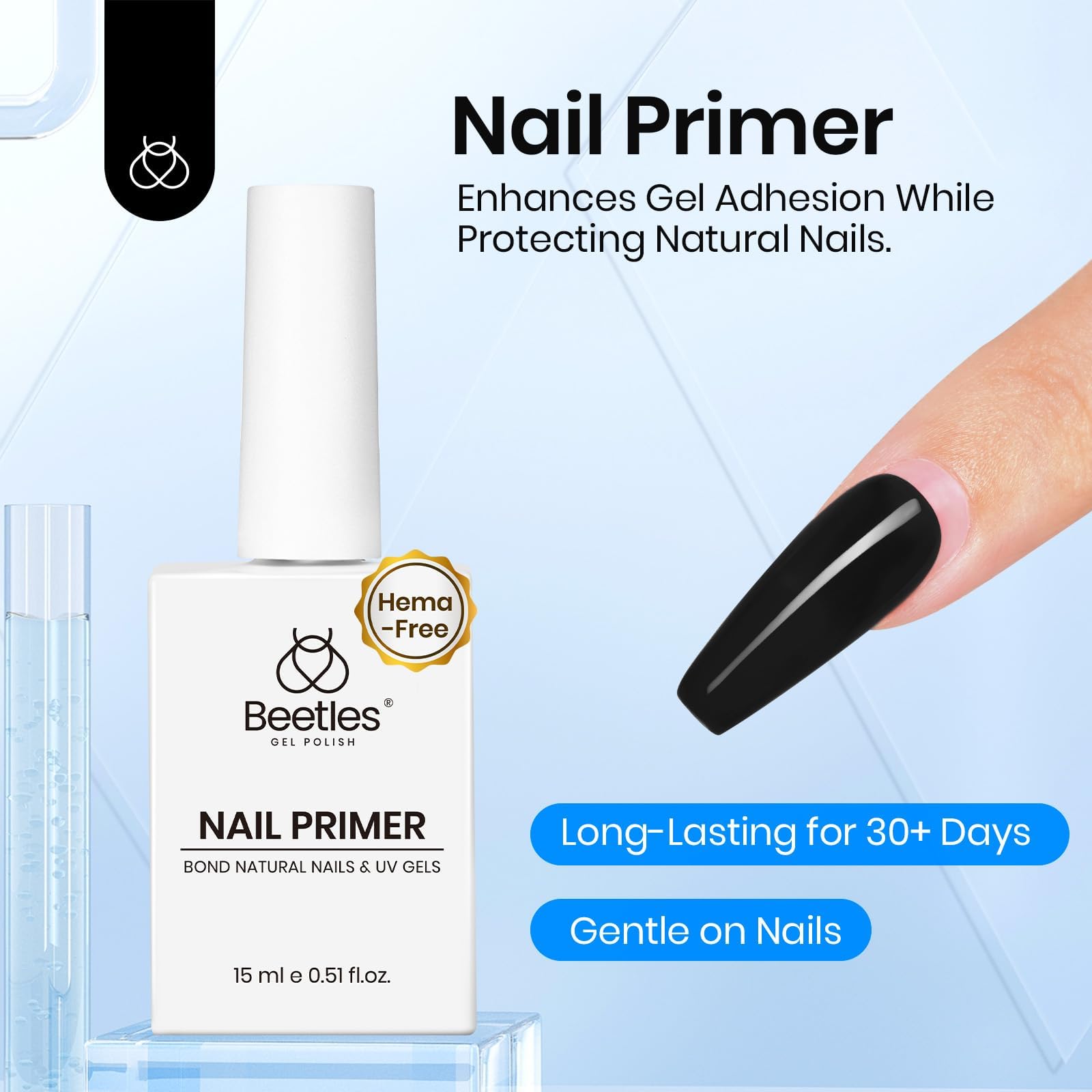 Beetles Base-Coat foundation with tacky layer enables seamless layering.