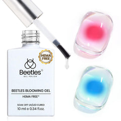 Beetles Blooming Gel clear bloom swatch demonstrates spreading effect for elegant nails