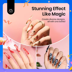 Beetles Blooming Gel diffusion technique on a nail tip for a watercolor look