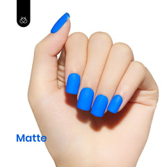 Beetles Blue Gel Nail Polish Electric Punk application on nail tip