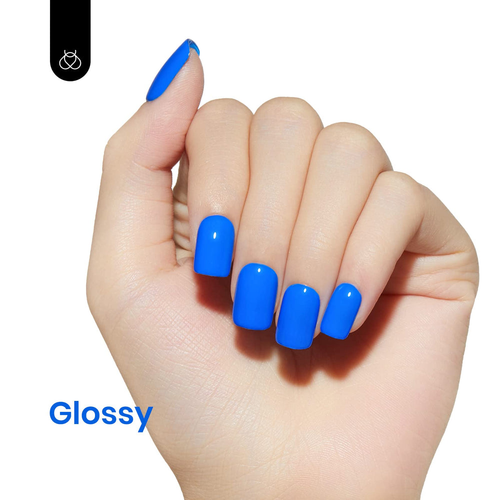 Beetles Blue Gel Nail Polish Electric Punk nails with glossy finish