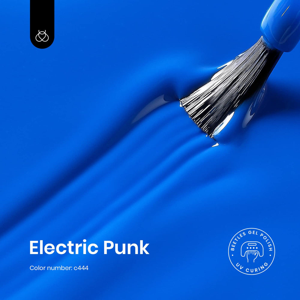 Beetles Blue Gel Nail Polish Electric Punk swatches showing rich blue shade