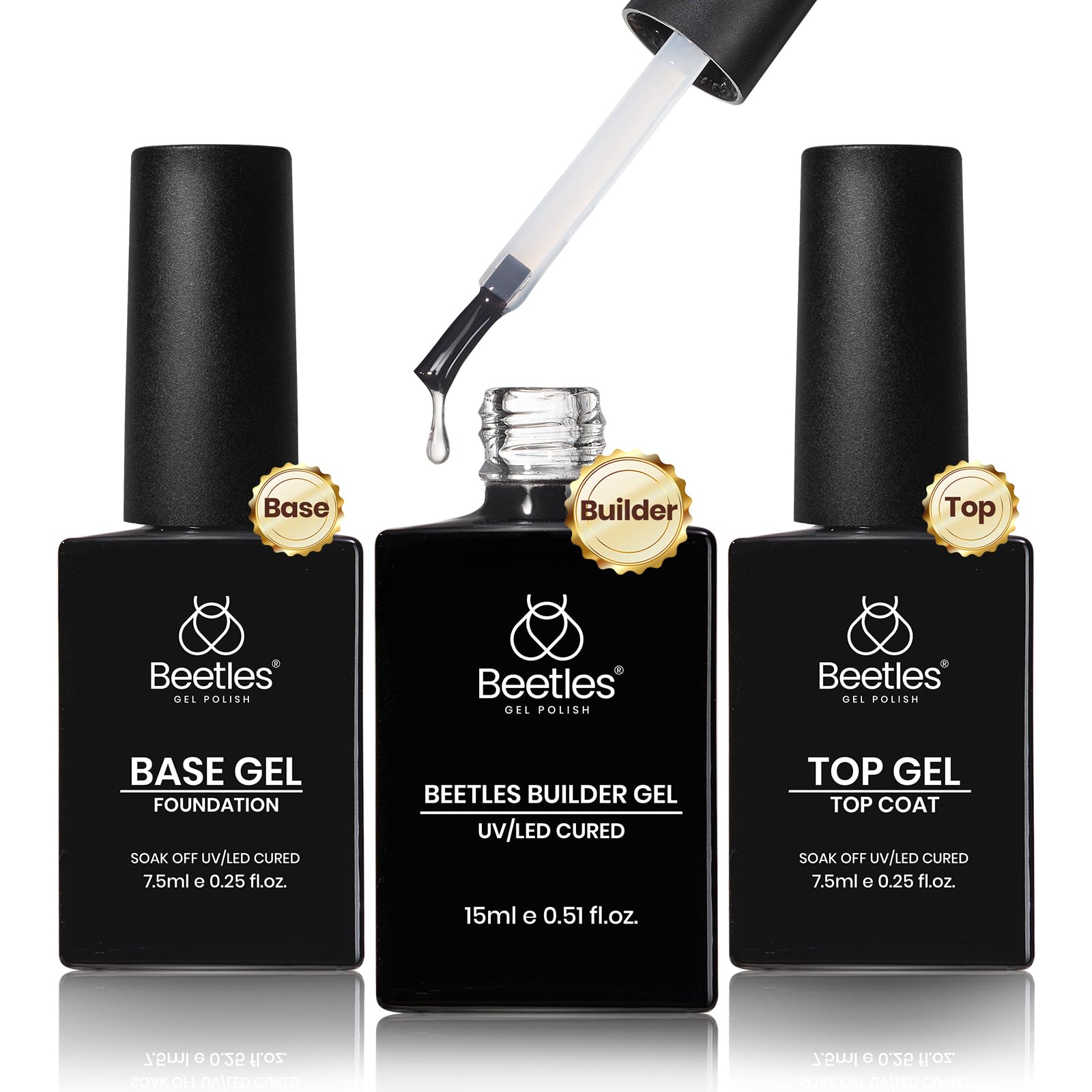 Beetles Builder Gel clear 0.5oz shown for at-home nail strengthening