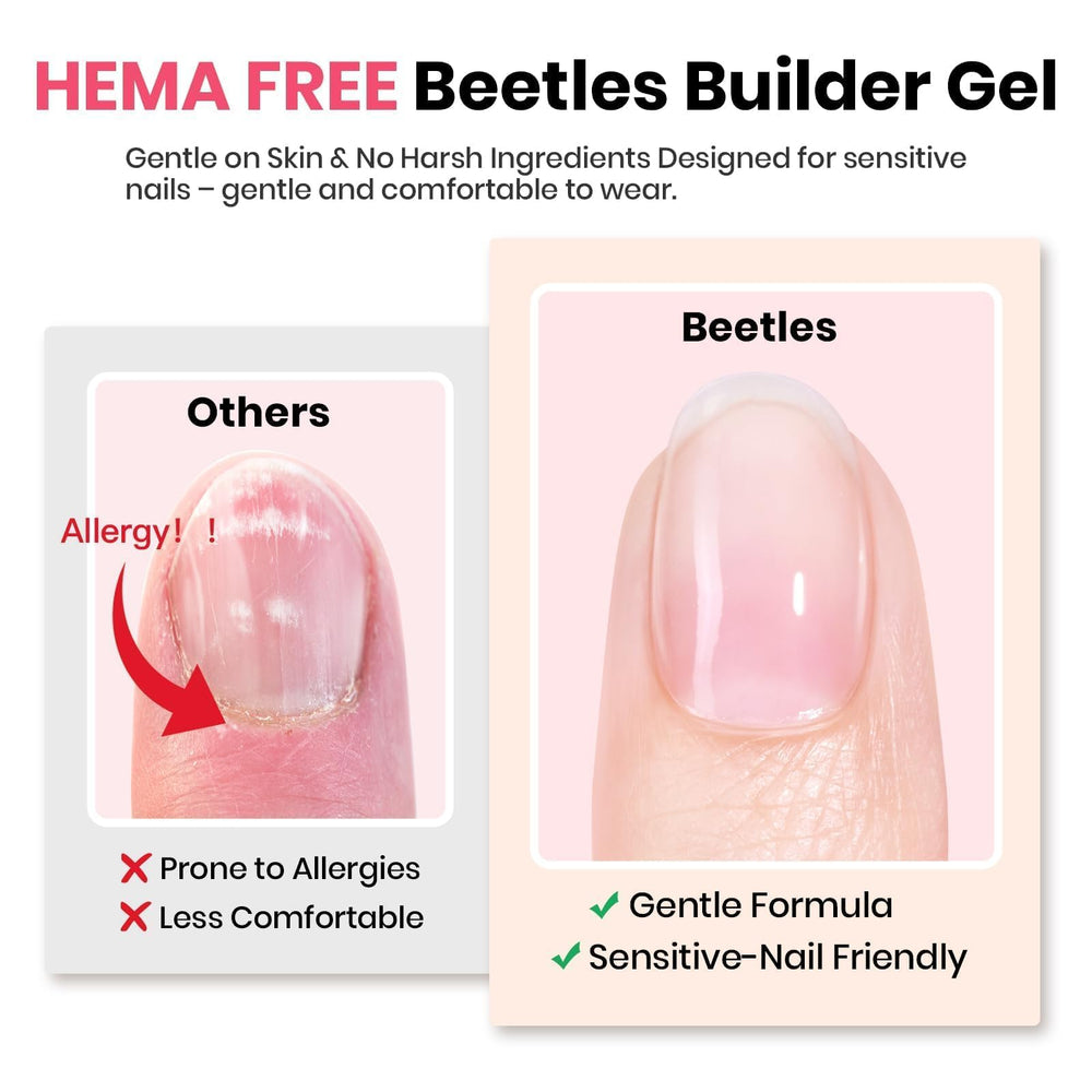 Beetles Builder Gel self-leveling pink for easy nail shaping