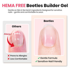Beetles Builder Gel self-leveling pink for easy nail shaping