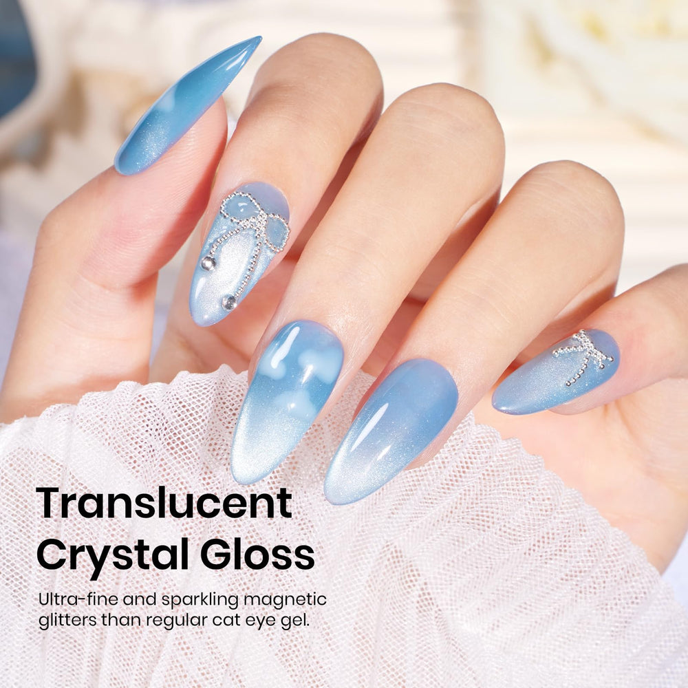 Beetles Cat Eye orange gel polish offers sunny glow with translucent finish.