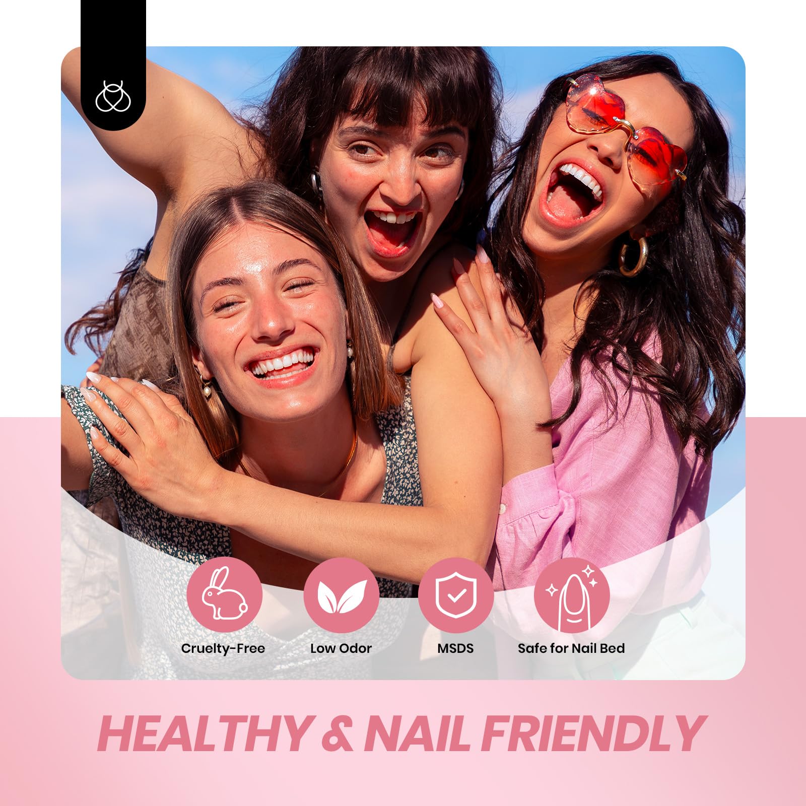Beetles cruelty-free logo close-up emphasizing ethical nail product status.