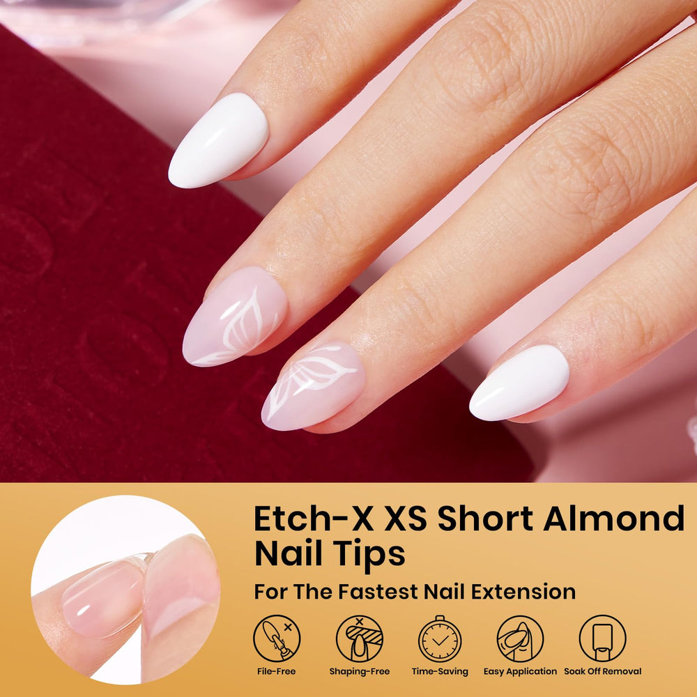 Beetles Etch-X clear tip, 12 sizes, fast at-home extension.